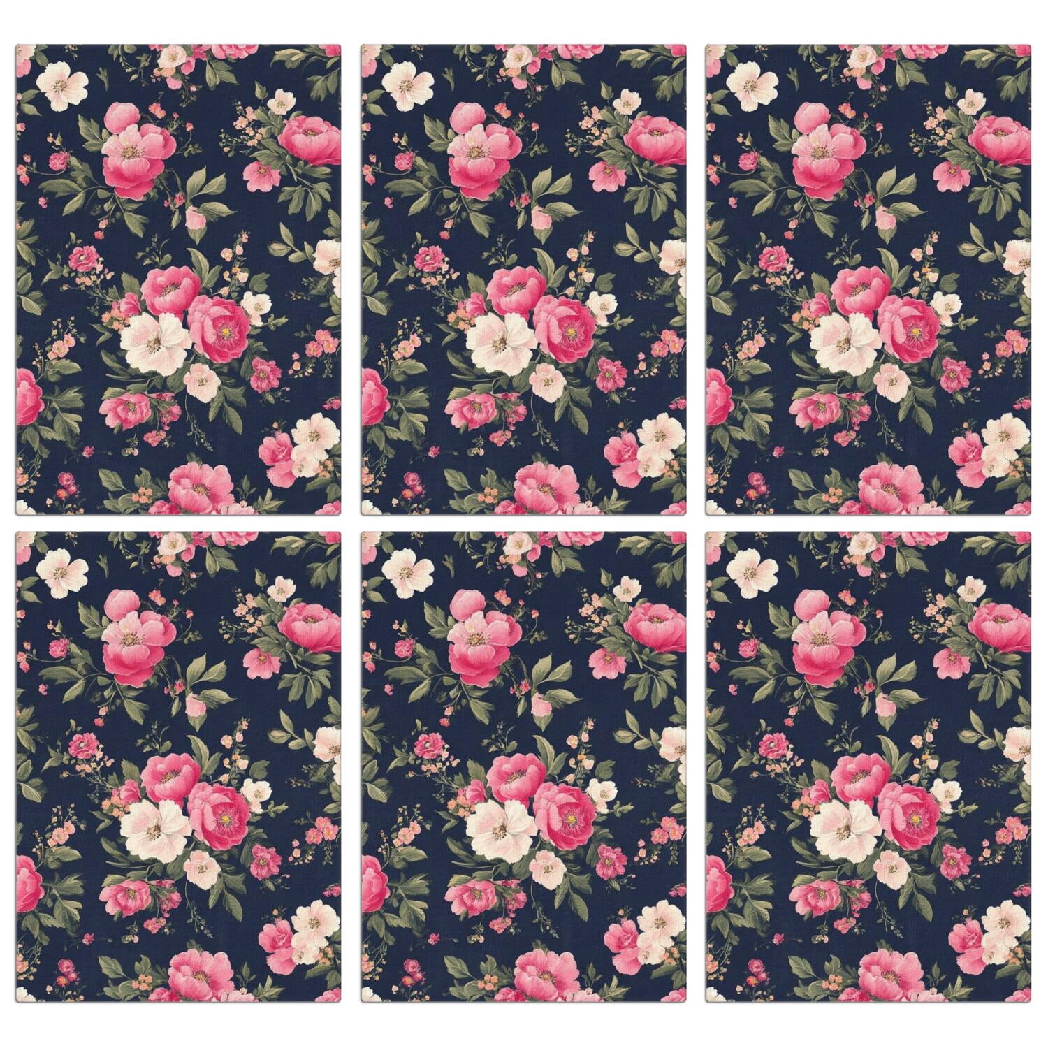 6 Pcs Funny Kitchen Towels,Pioneer Flower Microfiber Dish Towels,Kitchen Tea Towels,Kitchen Towel Set (18" X 26")