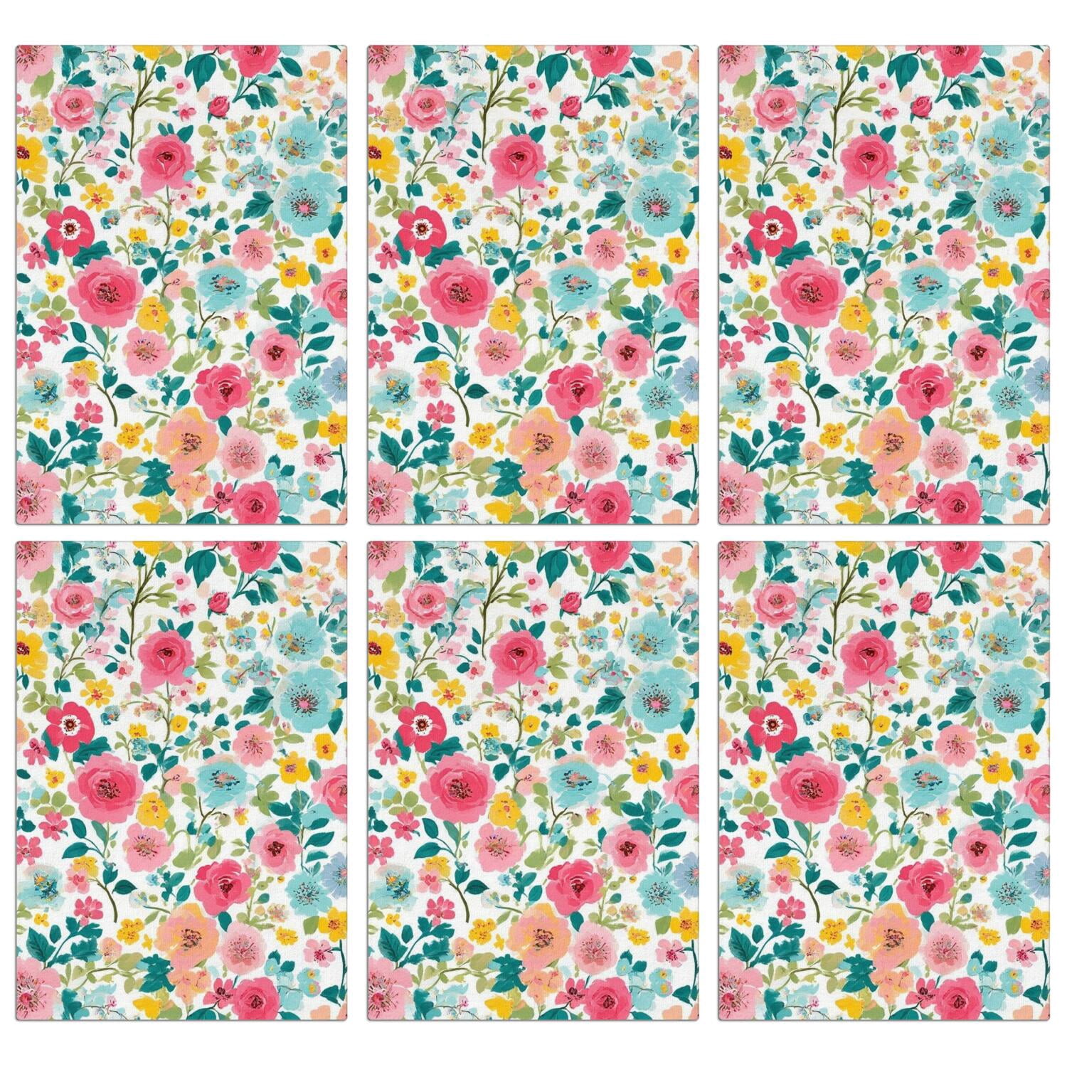 6 Pcs Funny Kitchen Towels,Pioneer Flower Microfiber Dish Towels,Kitchen Tea Towels,Kitchen Towel Set (18" X 26")