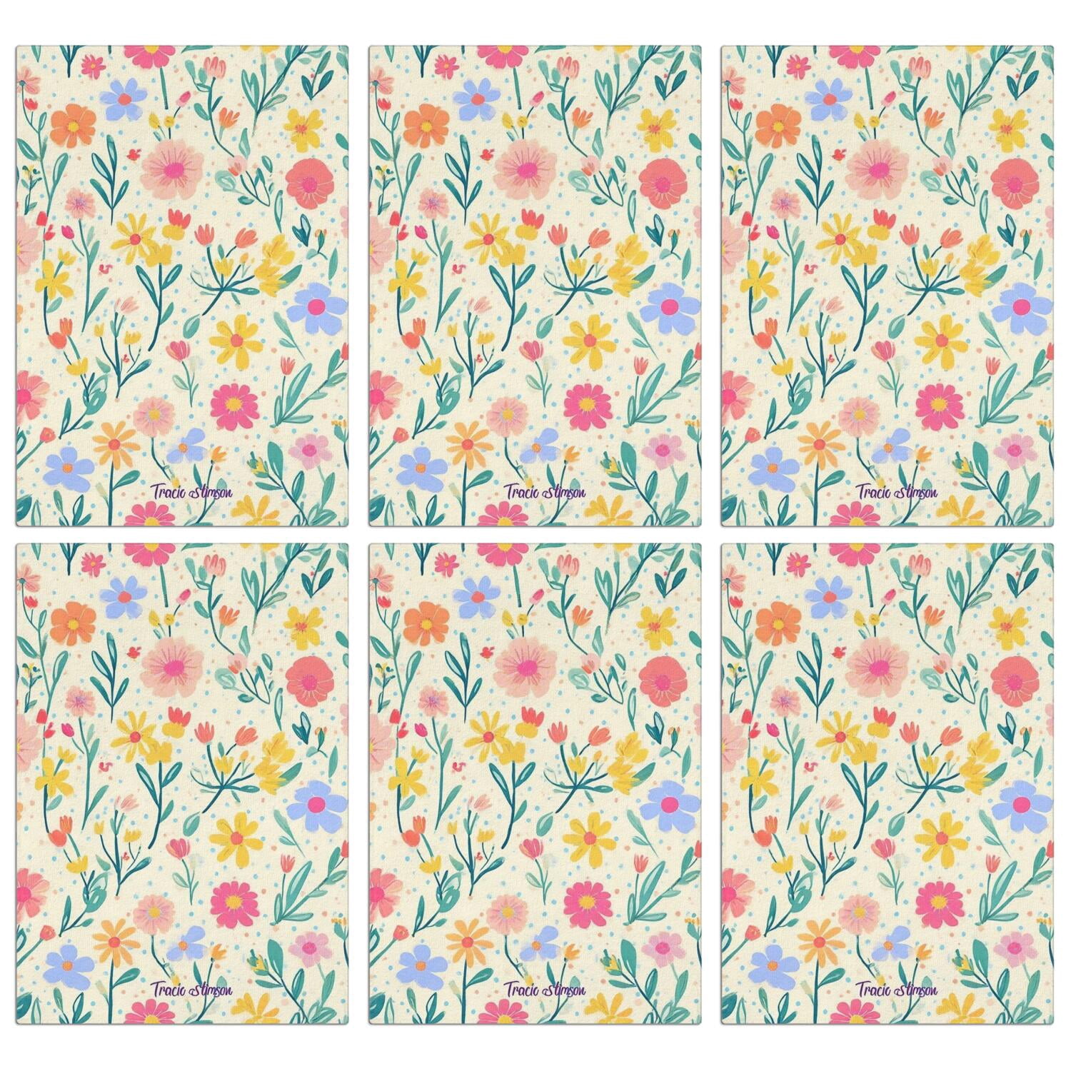 6 Pcs Funny Kitchen Towels,Pioneer Flower Microfiber Dish Towels,Kitchen Tea Towels,Kitchen Towel Set (18" X 26")