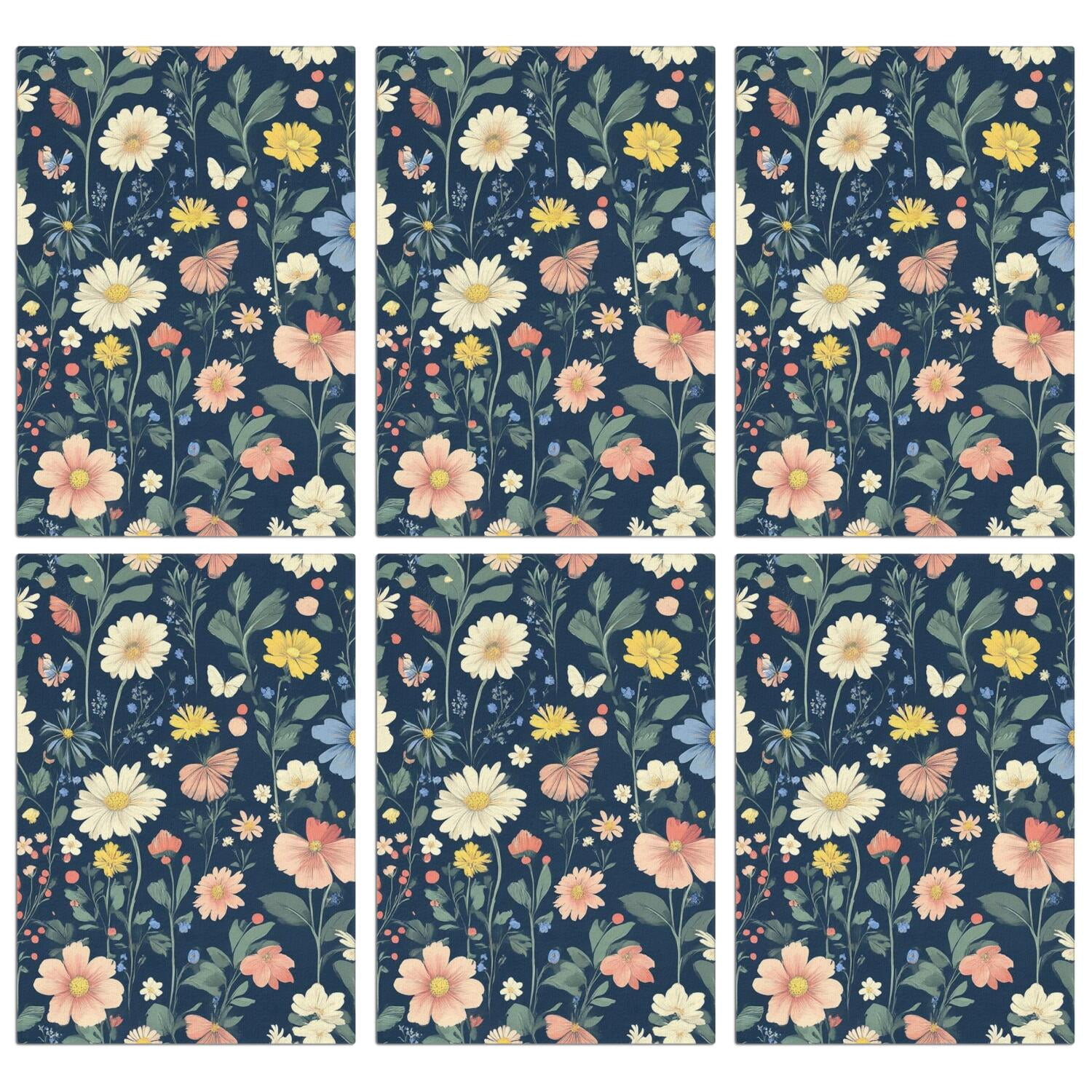 6 Pcs Funny Kitchen Towels,Pioneer Flower Microfiber Dish Towels,Kitchen Tea Towels,Kitchen Towel Set (18" X 26")