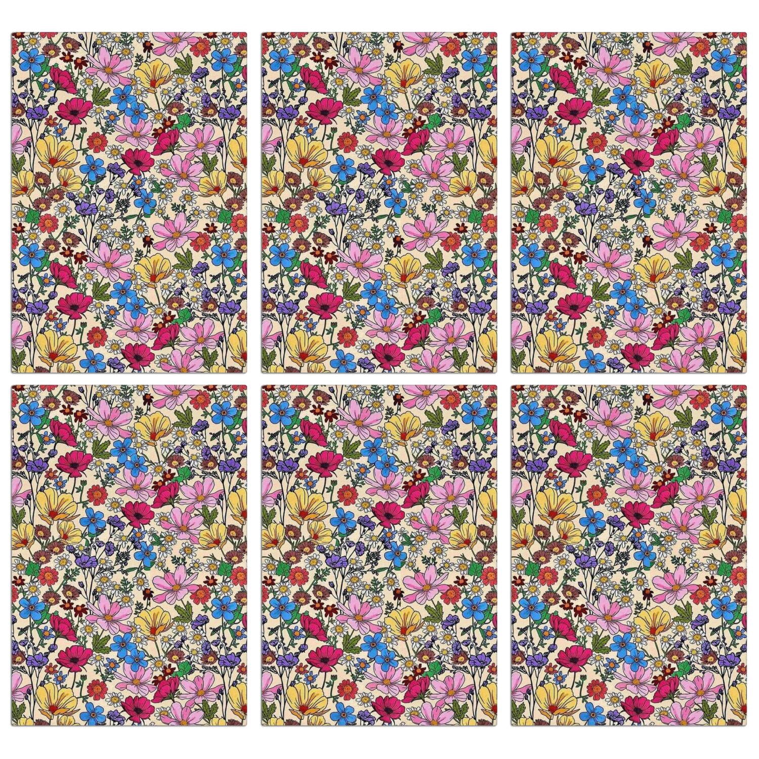 6 Pcs Funny Kitchen Towels,Pioneer Flower Microfiber Dish Towels,Kitchen Tea Towels,Kitchen Towel Set (18" X 26")