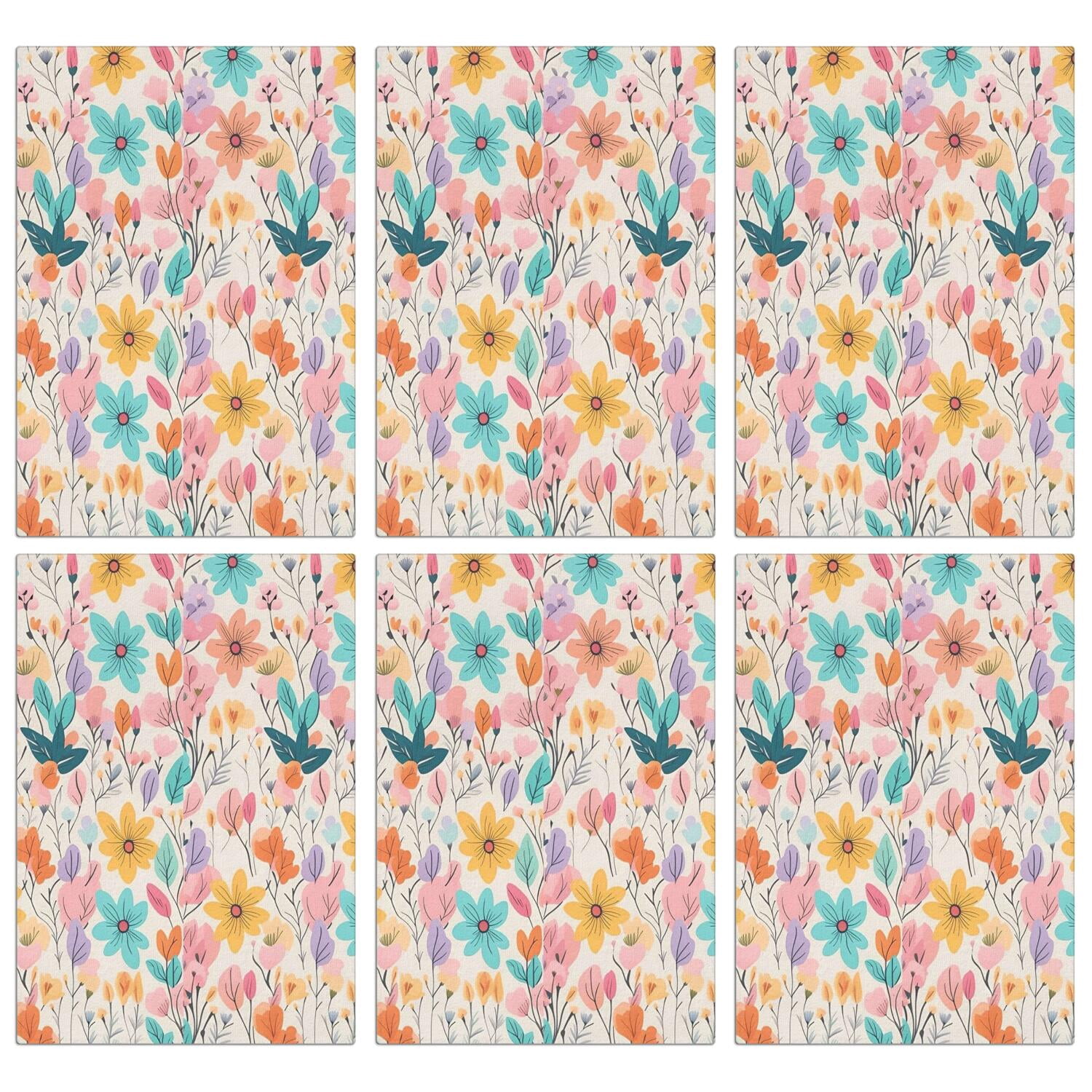 6 Pcs Funny Kitchen Towels,Pioneer Flower Microfiber Dish Towels,Kitchen Tea Towels,Kitchen Towel Set (18" X 26")