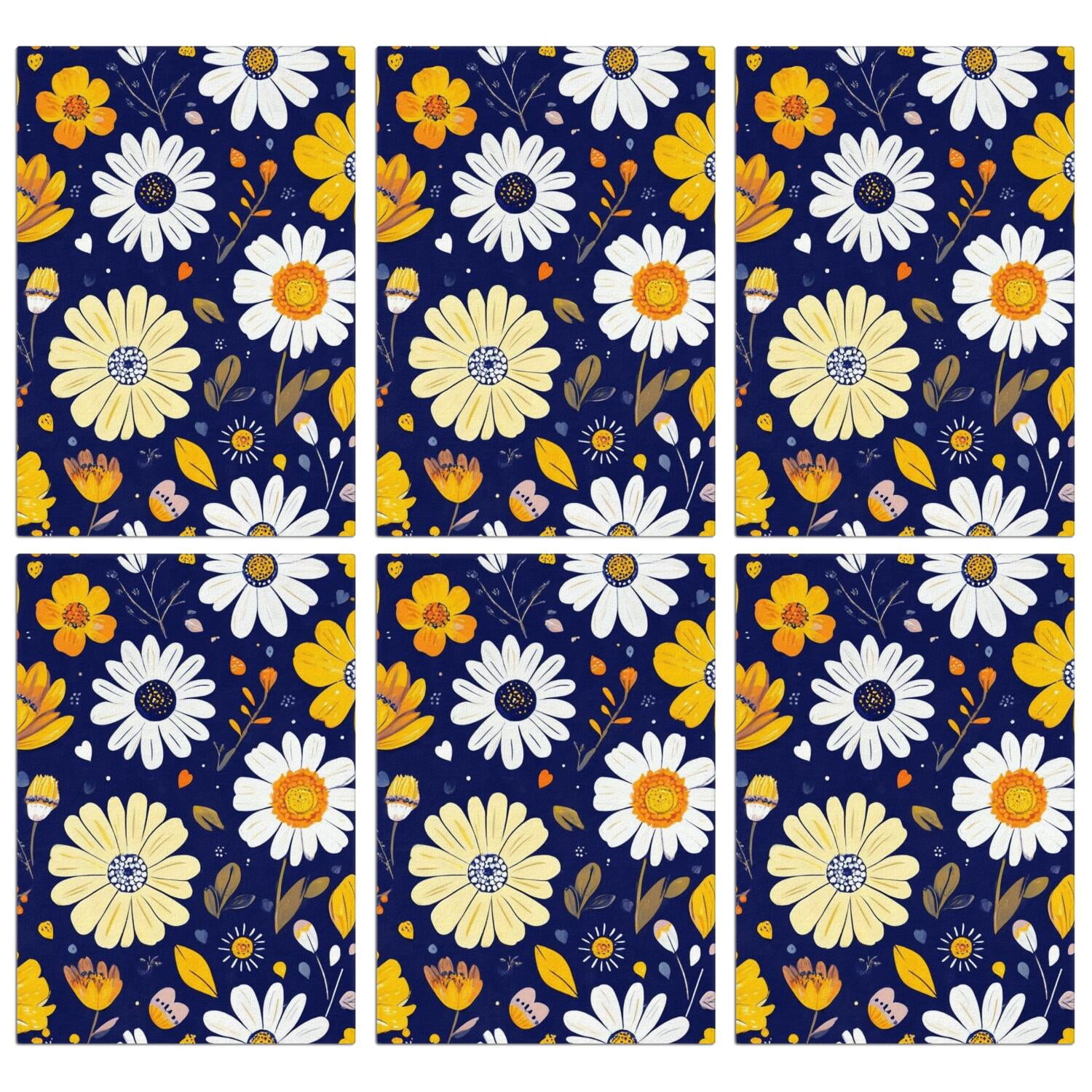 6 Pcs Funny Kitchen Towels,Pioneer Flower Microfiber Dish Towels,Kitchen Tea Towels,Kitchen Towel Set (18" X 26")