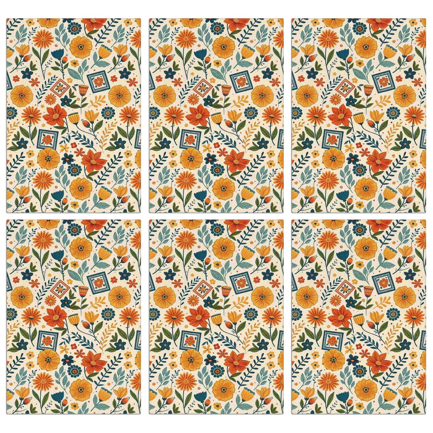 6 Pcs Funny Kitchen Towels,Pioneer Flower Microfiber Dish Towels,Kitchen Tea Towels,Kitchen Towel Set (18" X 26")