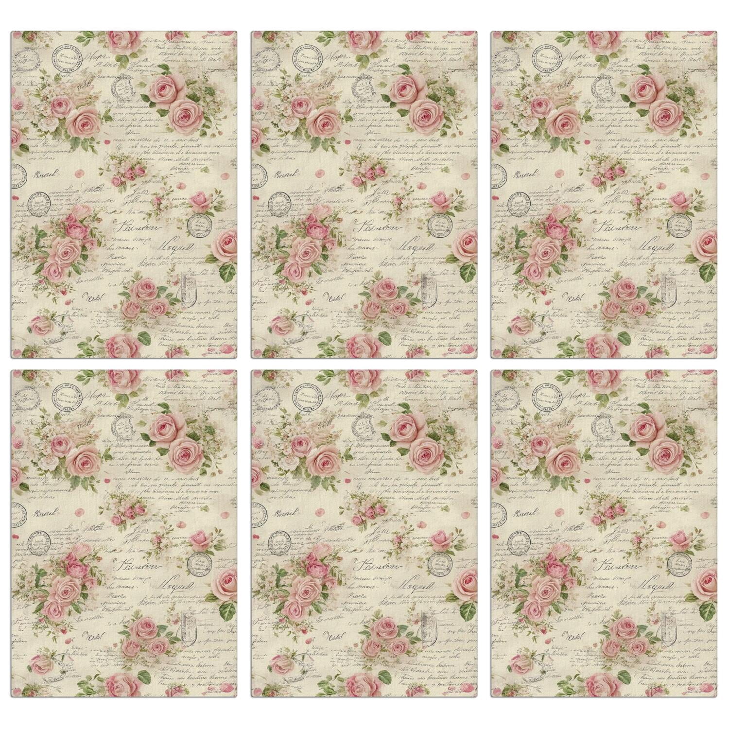 6 Pcs Funny Kitchen Towels,Pioneer Flower Microfiber Dish Towels,Kitchen Tea Towels,Kitchen Towel Set (18" X 26")