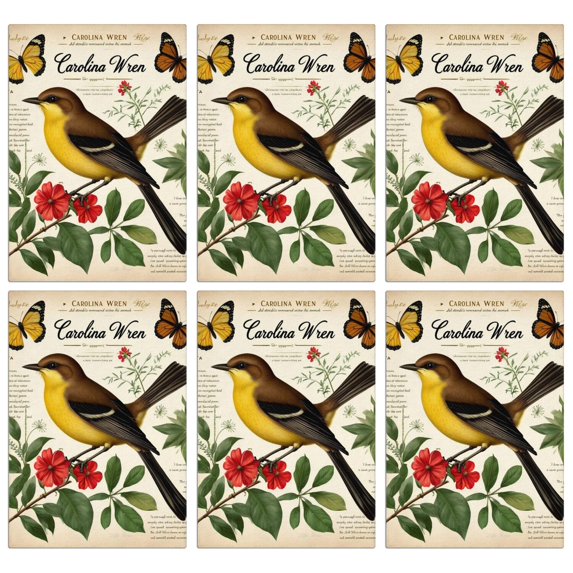 6 Pcs Funny Kitchen Towels,Pioneer Flower and Bird Microfiber Dish Towels,Kitchen Tea Towels,Kitchen Towel Set (18" X 26")