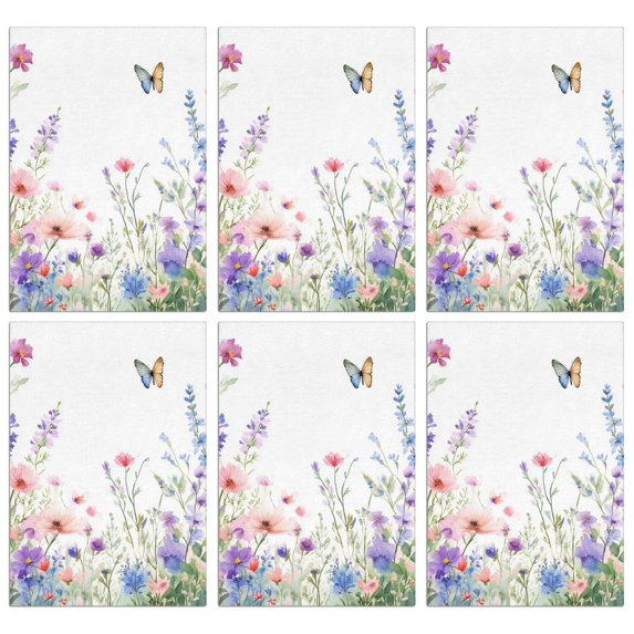 6 Pcs Funny Kitchen Towels,Pioneer Flower and Butterfly Microfiber Dish Towels,Kitchen Tea Towels,Kitchen Towel Set (18" X 26")