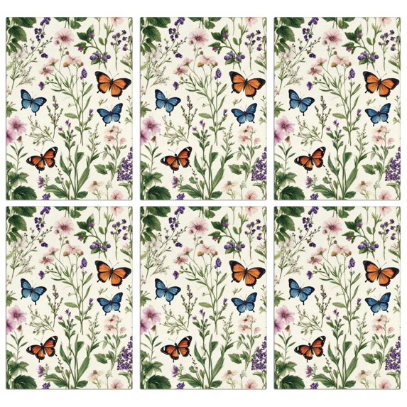 6 Pcs Funny Kitchen Towels,Pioneer Flower and Butterfly Microfiber Dish Towels,Kitchen Tea Towels,Kitchen Towel Set (18" X 26")