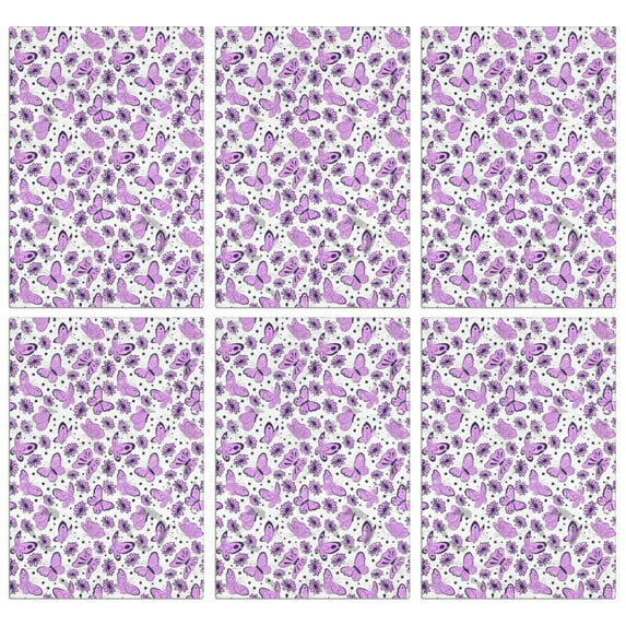 6 Pcs Funny Kitchen Towels,Purple Butterfly Flower Pattern Microfiber Dish Towels,Kitchen Tea Towels,Kitchen Towel Set (18" X 26")