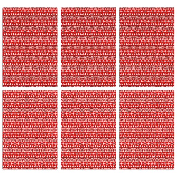 6 Pcs Funny Kitchen Towels,Red Christmas Folk Pattern Microfiber Dish Towels,Kitchen Tea Towels,Kitchen Towel Set (18" X 26")