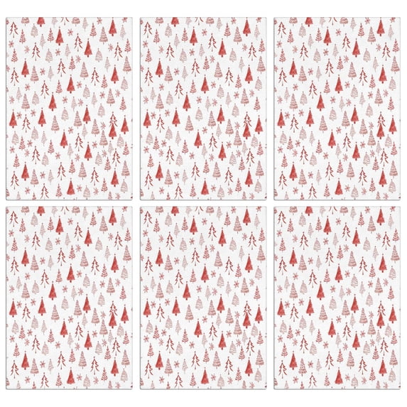 6 Pcs Funny Kitchen Towels,Red Christmas Tree Pattern Microfiber Dish Towels,Kitchen Tea Towels,Kitchen Towel Set (18" X 26")