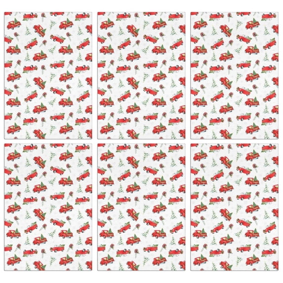 6 Pcs Funny Kitchen Towels,Red Christmas Truck Pattern Microfiber Dish Towels,Kitchen Tea Towels,Kitchen Towel Set (18" X 26")