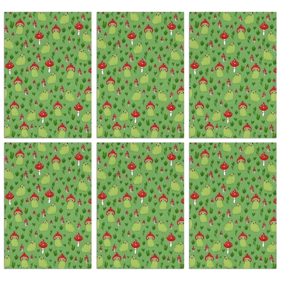 6 Pcs Funny Kitchen Towels,Red Mushroom Frog Green Pattern Microfiber Dish Towels,Kitchen Tea Towels,Kitchen Towel Set (18" X 26")