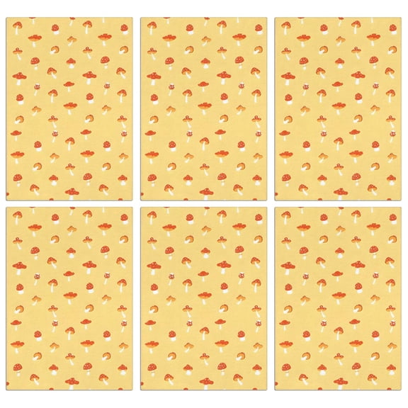 6 Pcs Funny Kitchen Towels,Red Mushroom Small Yellow Pattern Microfiber Dish Towels,Kitchen Tea Towels,Kitchen Towel Set (18" X 26")