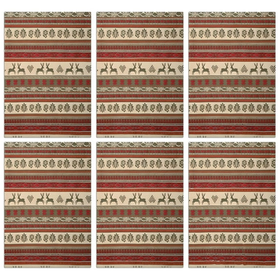 6 Pcs Funny Kitchen Towels,Red and Brown Christmas Pattern Microfiber Dish Towels,Kitchen Tea Towels,Kitchen Towel Set (18" X 26")