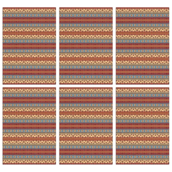 6 Pcs Funny Kitchen Towels,Red and Yellow Geometric Striped Pattern Microfiber Dish Towels,Kitchen Tea Towels,Kitchen Towel Set (18" X 26")