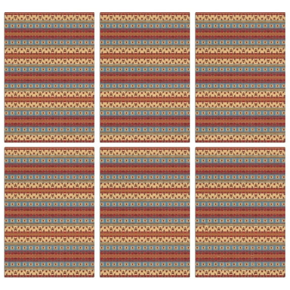 6 Pcs Funny Kitchen Towels,Red and Yellow Geometric Striped Pattern Microfiber Dish Towels,Kitchen Tea Towels,Kitchen Towel Set (18" X 26")