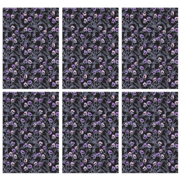 6 Pcs Funny Kitchen Towels,Skull Flower Halloween Pattern Microfiber Dish Towels,Kitchen Tea Towels,Kitchen Towel Set (18" X 26")