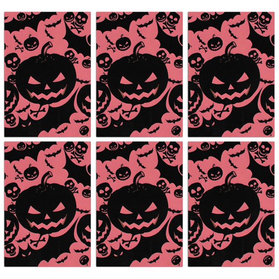 6 Pcs Funny Kitchen Towels,Spooky Halloween Silhouette Pattern Microfiber Dish Towels,Kitchen Tea Towels,Kitchen Towel Set (18" X 26")