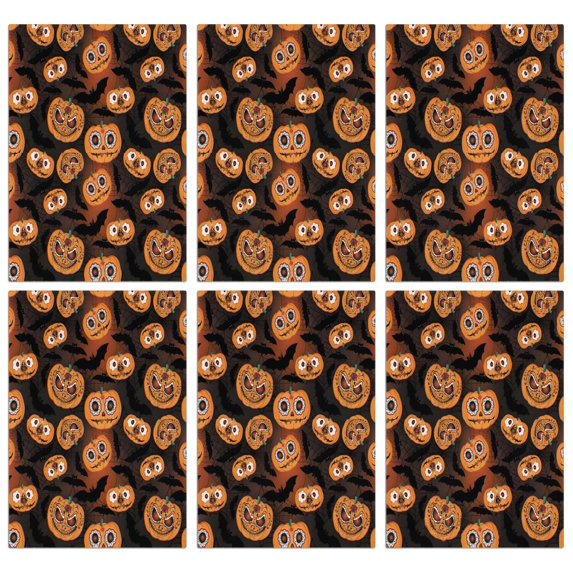 6 Pcs Funny Kitchen Towels,Sugar Skull Pumpkins Halloween Pattern Microfiber Dish Towels,Kitchen Tea Towels,Kitchen Towel Set (18" X 26")