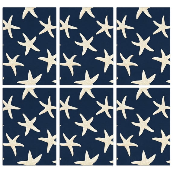 6 Pcs Funny Kitchen Towels,Summer Ocean Starfish Microfiber Dish Towels,Kitchen Tea Towels,Kitchen Towel Set (18" X 26")