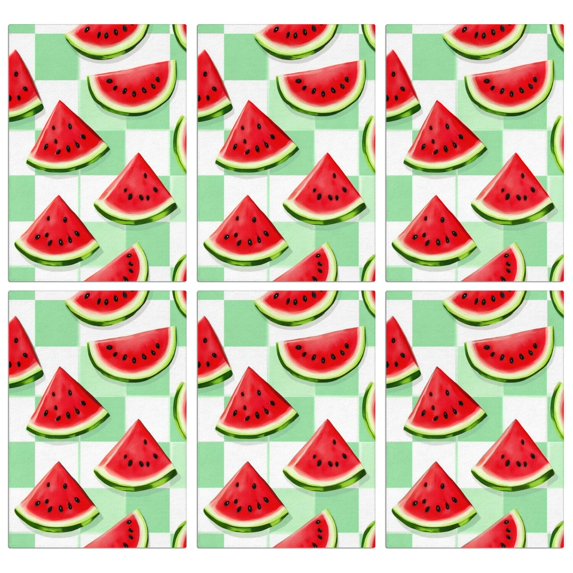 6 Pcs Funny Kitchen Towels,Summer Watermelon Microfiber Dish Towels,Kitchen Tea Towels,Kitchen Towel Set (18" X 26")