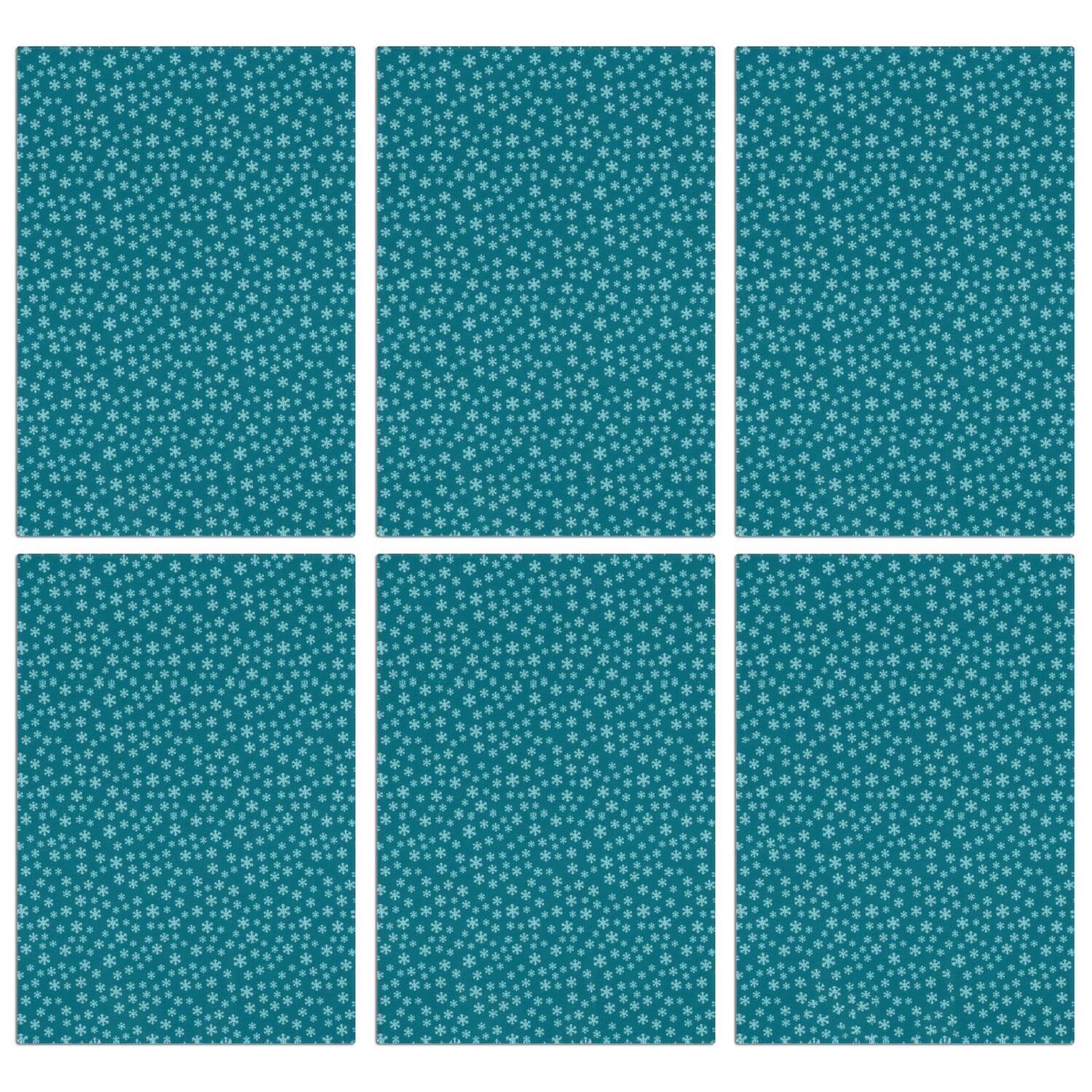 6 Pcs Funny Kitchen Towels,Teal Christmas Snowflake Pattern Microfiber Dish Towels,Kitchen Tea Towels,Kitchen Towel Set (18" X 26")