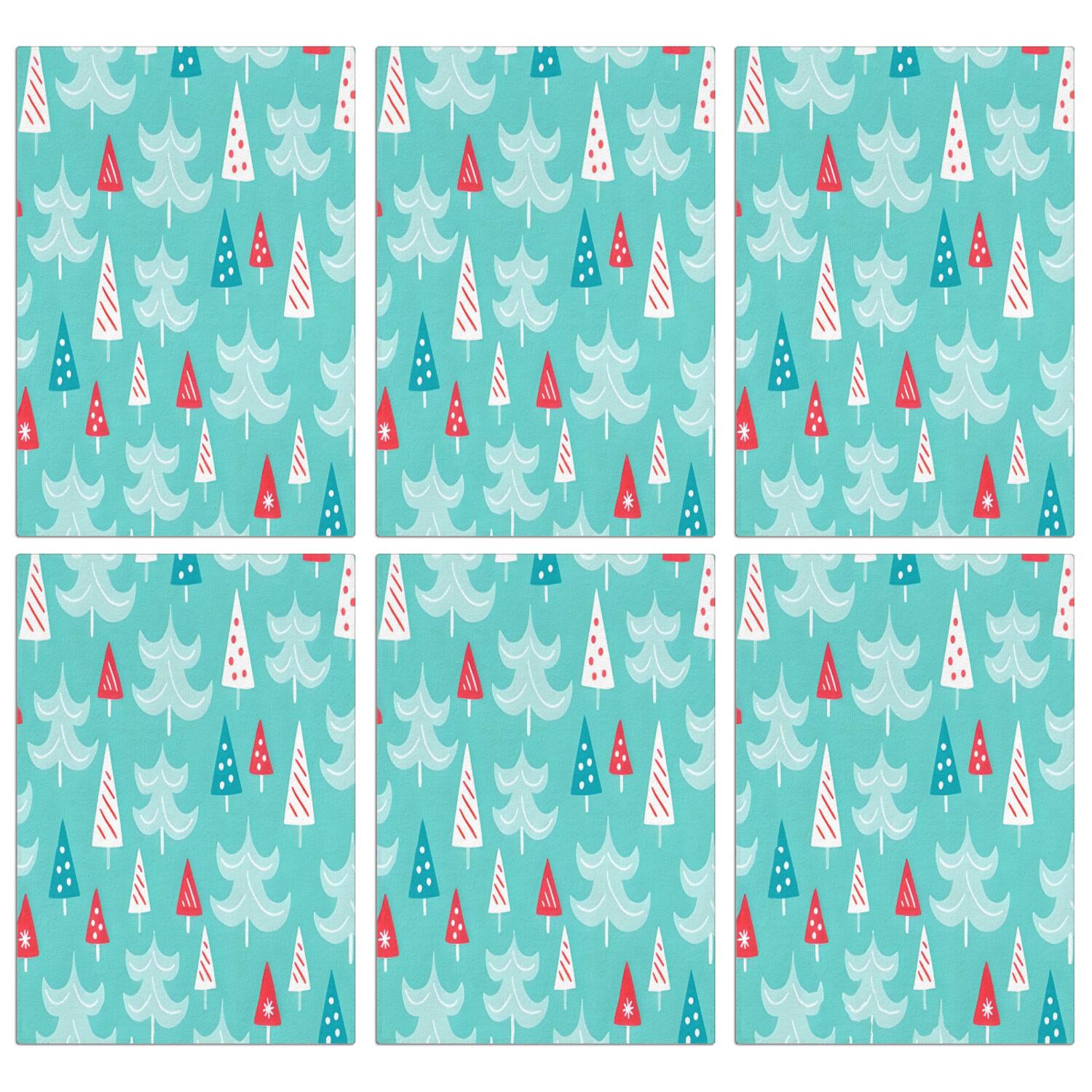 6 Pcs Funny Kitchen Towels,Turquoise Christmas Tree Pattern Microfiber Dish Towels,Kitchen Tea Towels,Kitchen Towel Set (18" X 26")