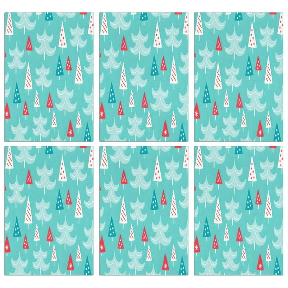 6 Pcs Funny Kitchen Towels,Turquoise Christmas Tree Pattern Microfiber Dish Towels,Kitchen Tea Towels,Kitchen Towel Set (18" X 26")