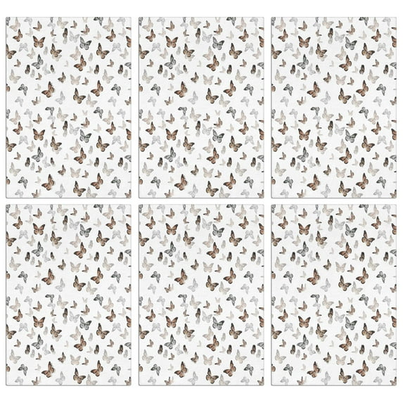 6 Pcs Funny Kitchen Towels,White Butterfly Pattern Microfiber Dish Towels,Kitchen Tea Towels,Kitchen Towel Set (18" X 26")