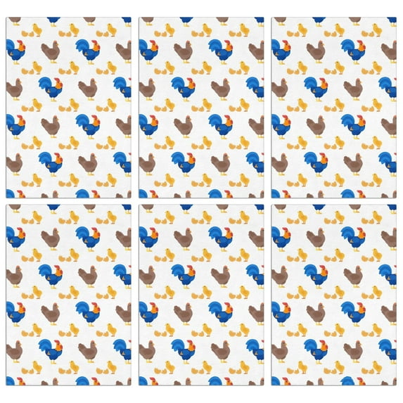 6 Pcs Funny Kitchen Towels,White Chicken Rooster Chick Pattern Microfiber Dish Towels,Kitchen Tea Towels,Kitchen Towel Set (18" X 26")