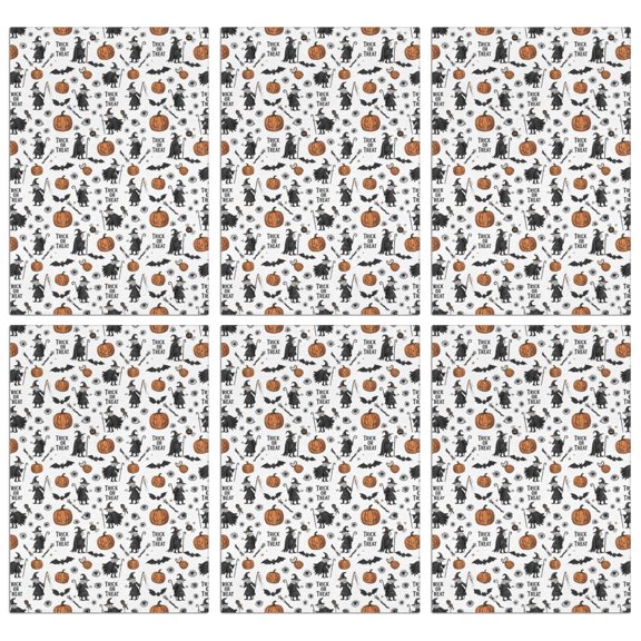 6 Pcs Funny Kitchen Towels,White Halloween Witch Pumpkin Pattern Microfiber Dish Towels,Kitchen Tea Towels,Kitchen Towel Set (18" X 26")