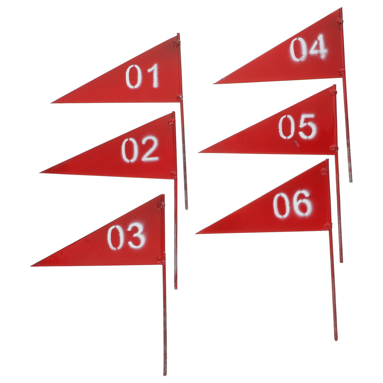 6 Pcs Garden Mark Flag Lawn Sprinkler Irrigation Triangular Small Iron ...