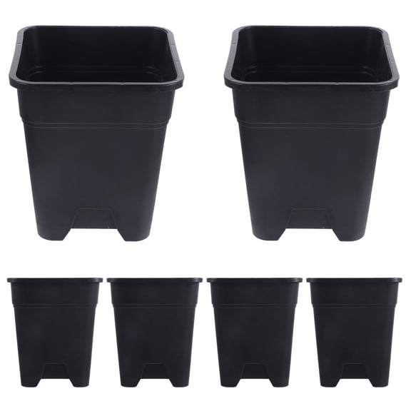 OUNONA Breathable Flowerpots, Black Plastic, for Home, Suitable for Small Plants