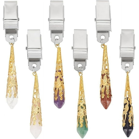 6 Pcs Gemstone Card Grabber Natural Gemstone Credit Card Puller Debit Card Pullers with shaped Stones ATM Credit Card Grabber ATM Card Clip for Long Nails Helper Tool - 6Styles diy