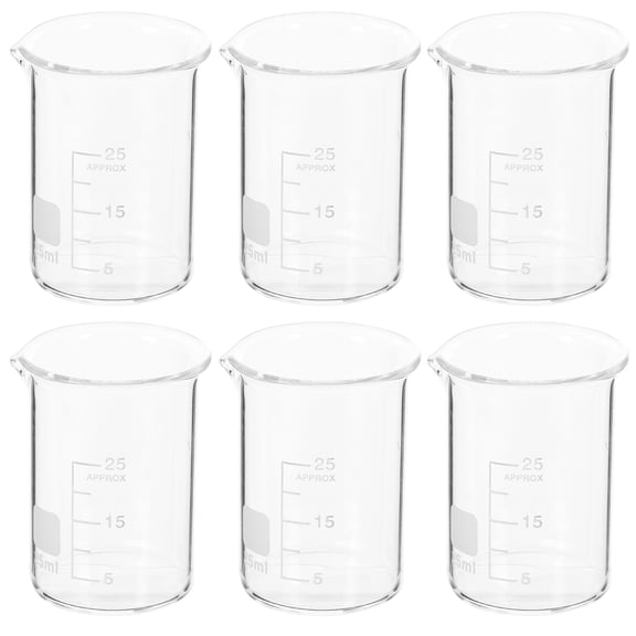 6 Pcs 10ml Glass Beakers Laboratory Glassware Set Small Chemistry Experimental Equipment
