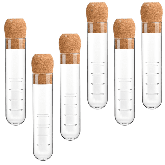 6 Pcs Glass Tea Infuser, Glass Strainers with Cork Lid, Reusable Glass Diffuser for Tea,Clear Tea Strainer for Cups,Mugs