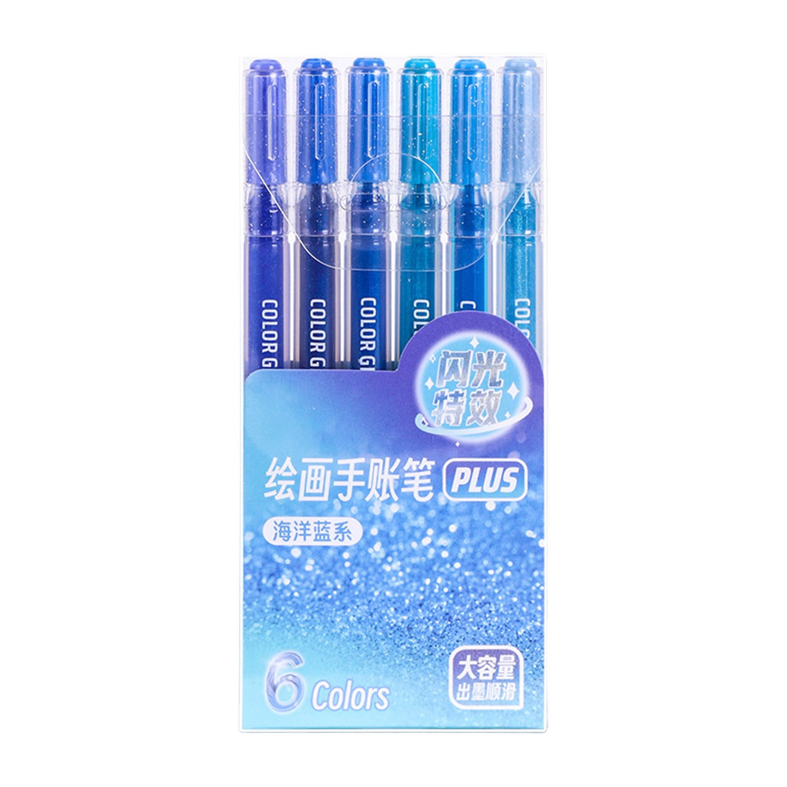6 Pcs Glitter Gel Pen, 5.7X2.55X0.59