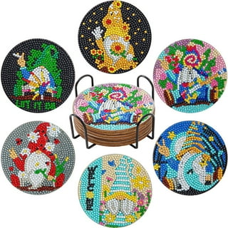 VEGCOO 8 Pcs Diamond Painting Coasters with Holder, DIY Mandala Coasters  Diamond Painting Kits for Beginners, Adults & Kids Art Craft Supplies