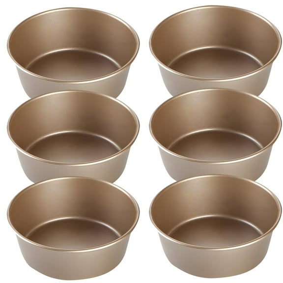 6 Pcs Gold Non-Stick Burger Molds, Mini Hot Dog, Cheesecake, and Cooking Rings, Stainless Steel Griddle Press, great for Burger and Food Preparation