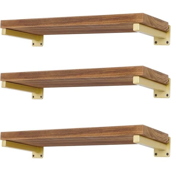 6 Pcs Gold Shelf Brackets Heavy Duty Brackets for Shelves 10 Inch
