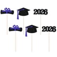 thumbnail image 1 of 6 Pcs Graduation Centerpieces Sticks for Tables Toppers,Glitter Graduation Cutouts Cap Sticks,Vase Decor Confetti,Graduation Decoration 2026,Table Toppers for Graduation Decorations,Blue, 1 of 7