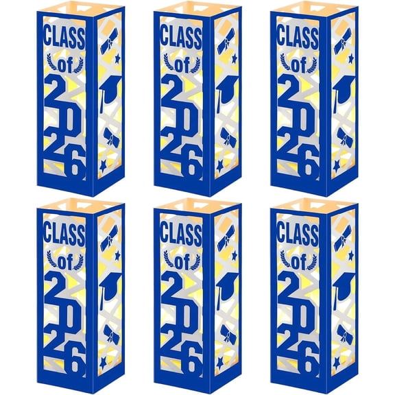 6 Pcs Graduation Table Centerpieces Boxes Class of 2026 Graduation Lantern with