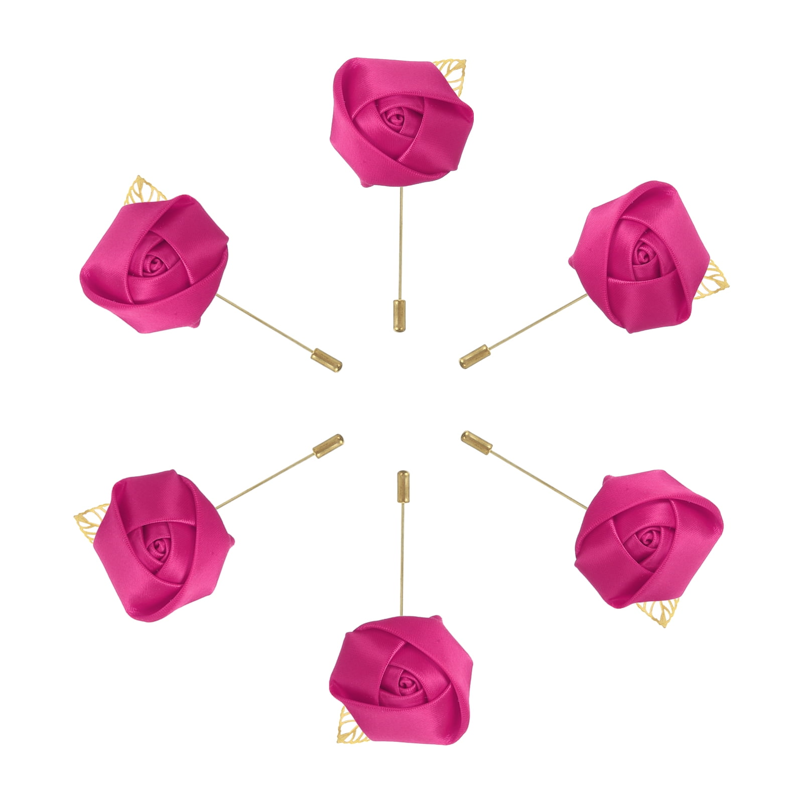 6 Pcs Groom Boutonnieres Rose Boutonnieres Pins for Men Wedding