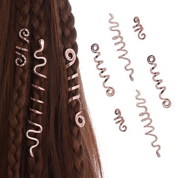 6 Pcs Hair Accessories Loc Hair Jewelry for Women Braids, Dreadlock Accessories Metal Hair Clips Decoration(Multiple Styles)-style 1