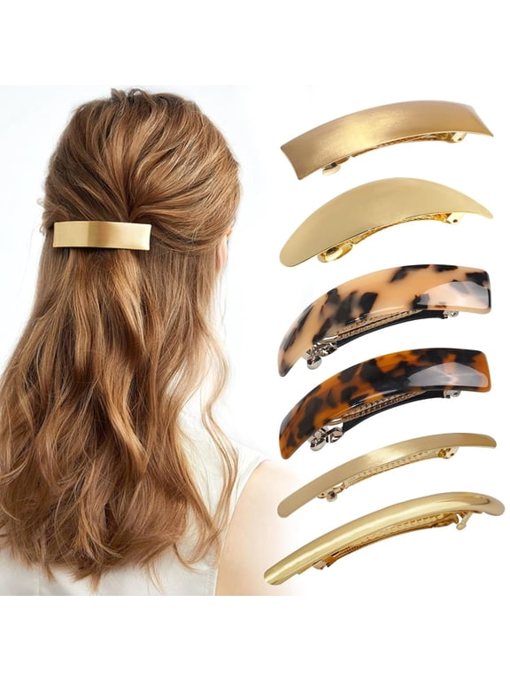 6 Pcs Hair Barrettes for Women Large Barrettes Hair French Clips Pin,Barrettes for Thick Hair for Mom Gifts Women Accessories (6 Style )