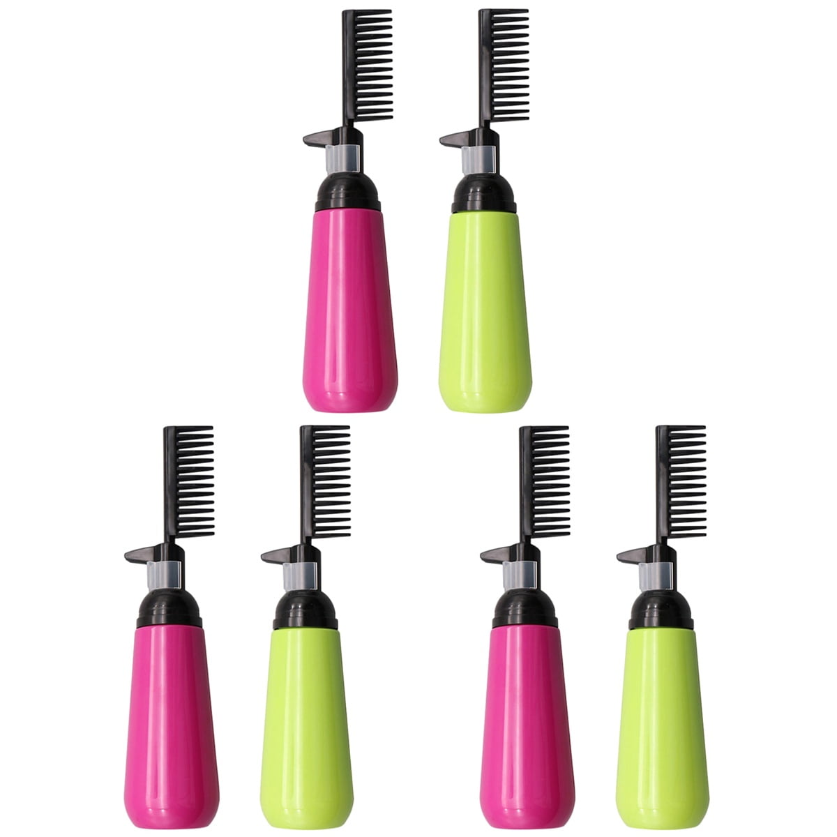 6 Pcs Hair Dye Bottles Practical Hair Dye Comb Bottles Plastic Root