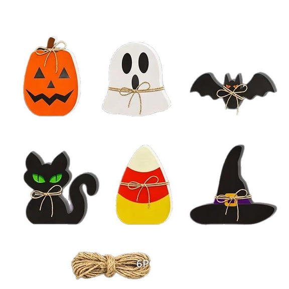 6 Pcs Halloween Foam Board Cutouts Set, Cute PVC 3D Decorations Ghost Cat Pumpkin, Lightweight Waterproof Tabletop Shelf Sitter Props for Home Office Party Photo Booth Reusable Fall Holiday Decor