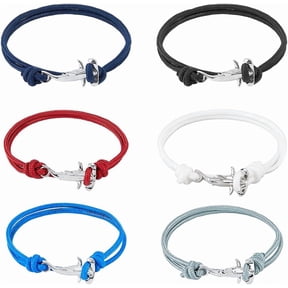 6 Pcs Hammerhead Sharks Bracelets Unisex Double Rope Bracelets Minimalist Nautical Cord Bracelets Ocean Lovers Bracelets Adjustable Polyester Rope Bracelets for Men Women DIY