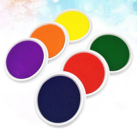 6 Pcs Hand Ink Pad Stamp Pad Washable Finger Palm Ink Colorful Graffiti Ink Pad for Children Kids (Random Color)